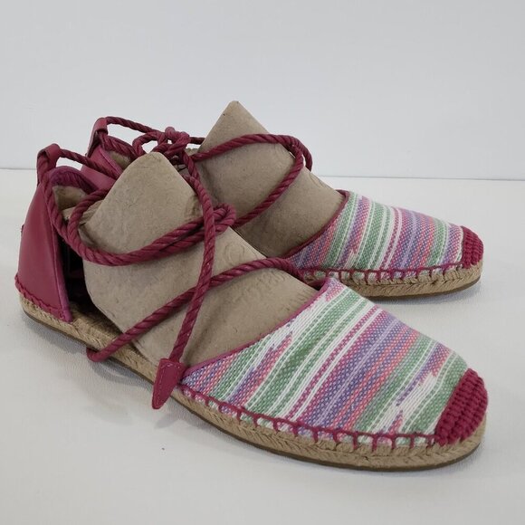 UGG Libbi Serape Espadrille Pink Sandals 1011189 Size 8 NEW - Picture 1 of 16
